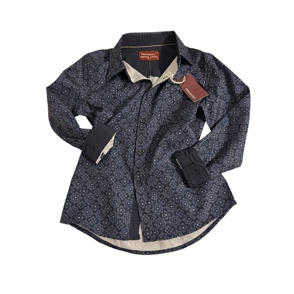 Consequence Boy’s Long Sleeve Button Up Collar Geometric Shirt W/ Pocket Size 5 - Picture 1 of 6